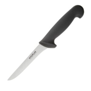 "Hygiplas Boning Knife Stiff Blade Black - 5"""