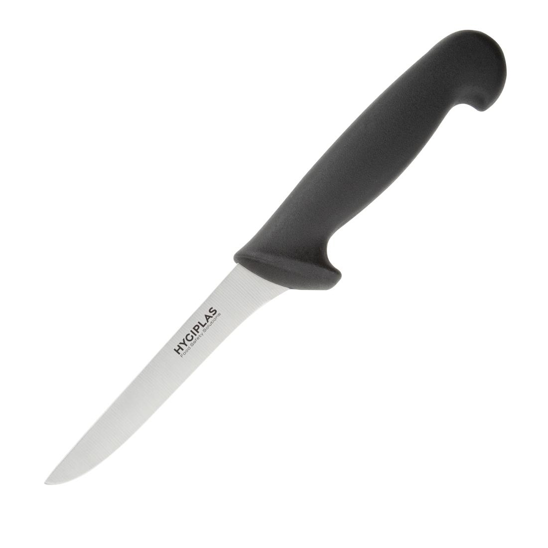 "Hygiplas Boning Knife Stiff Blade Black - 5"""