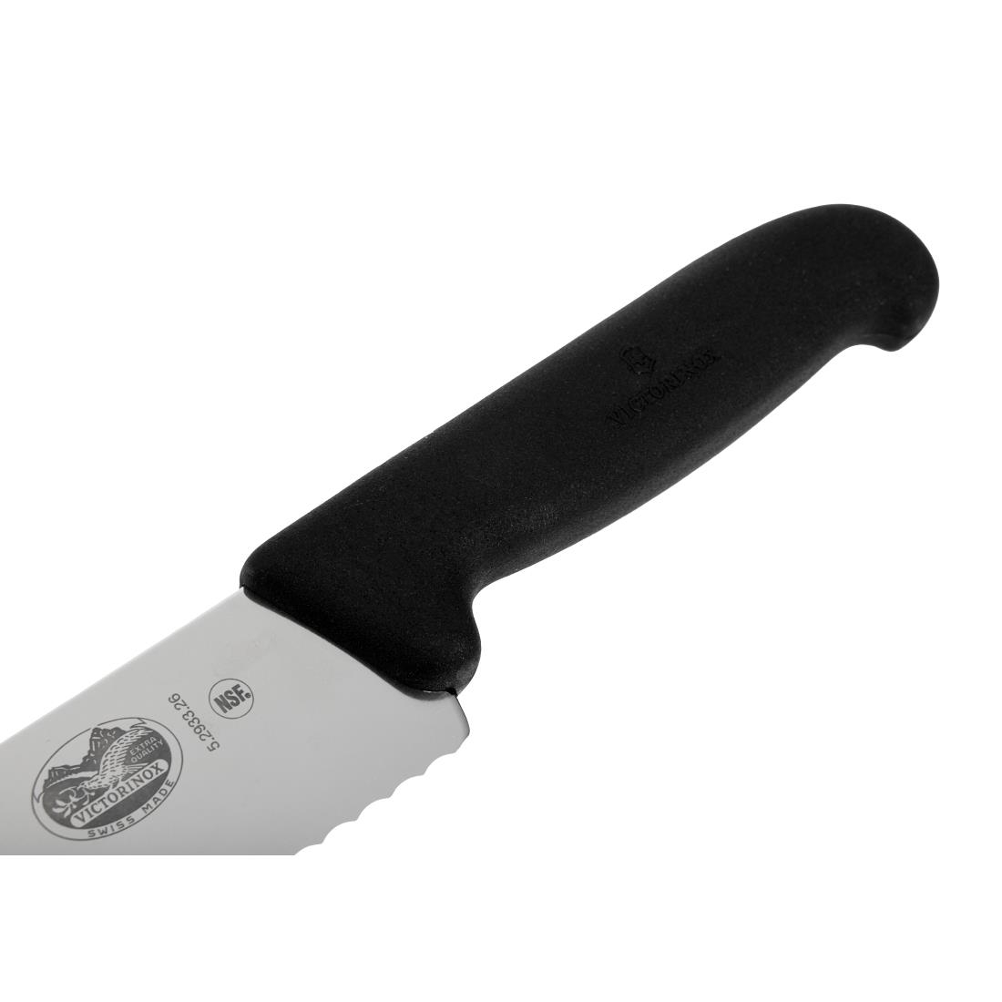 Victorinox Fibrox Black Handle Pastry Knife Wavy Edge - 26cm - Image 3