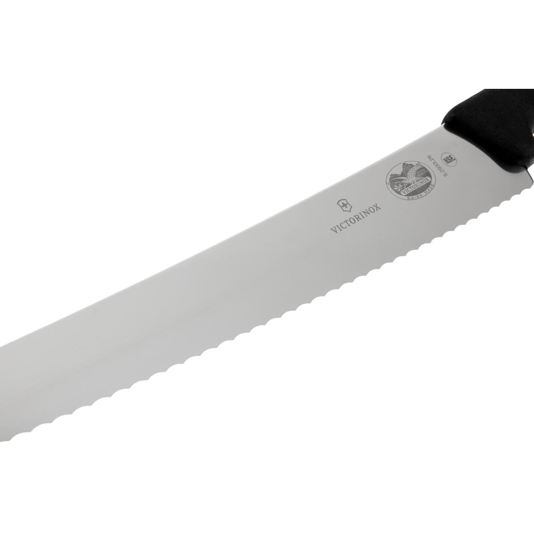 Victorinox Fibrox Black Handle Pastry Knife Wavy Edge - 26cm - Image 4