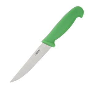 "Hygiplas Vegetable Knife Serrated Green - 4"""