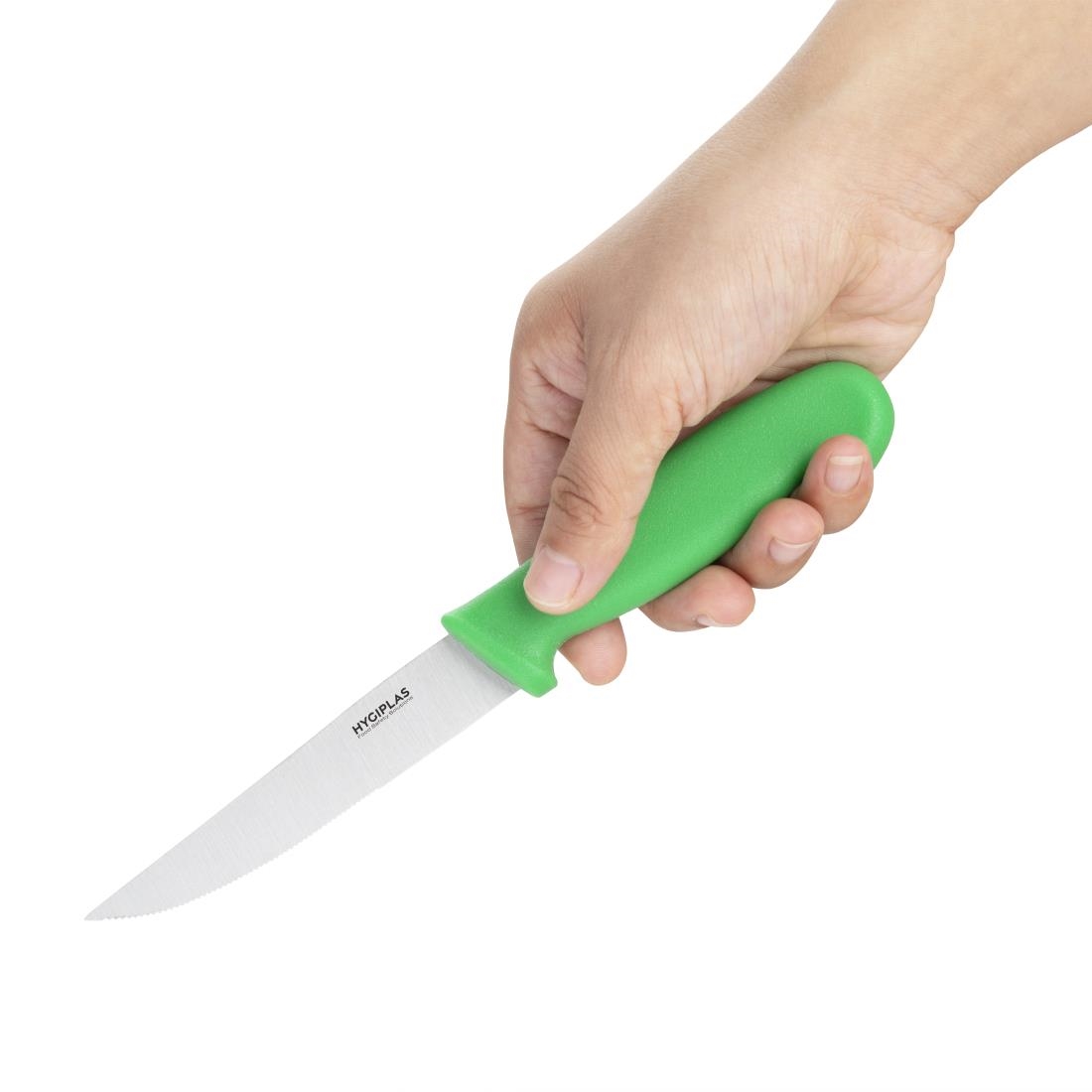 "Hygiplas Vegetable Knife Serrated Green - 4""" - Image 2