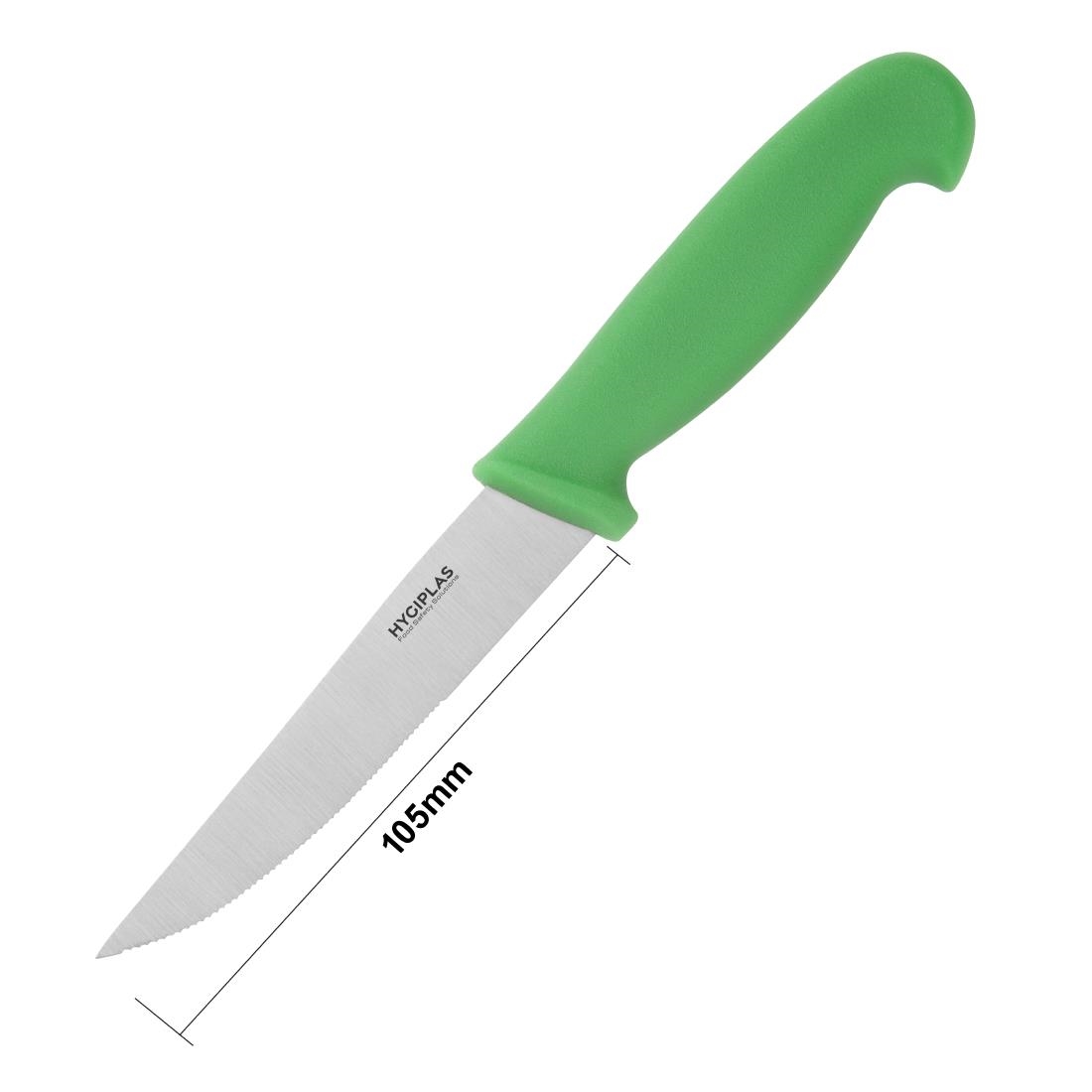 "Hygiplas Vegetable Knife Serrated Green - 4""" - Image 5