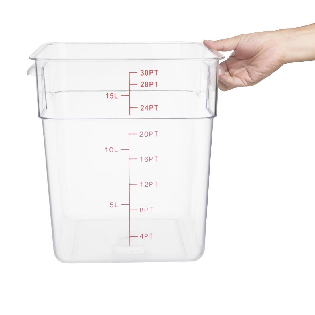 Hygiplas Polycarbonate Hygiplas Square Storage Container - 15Ltr - Image 3