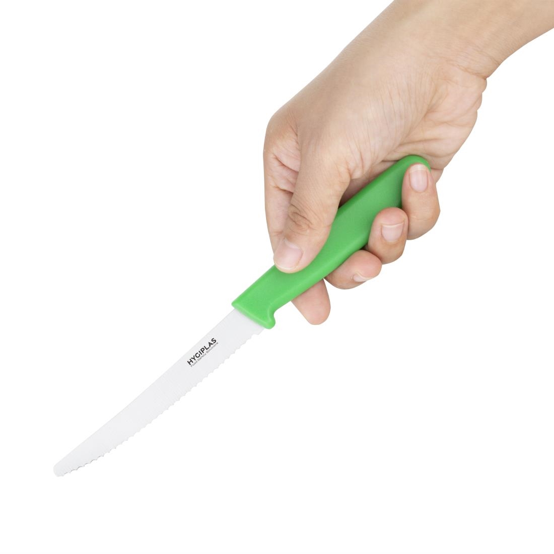 "Hygiplas Tomato Serrated Knife Green - 4""" - Image 2