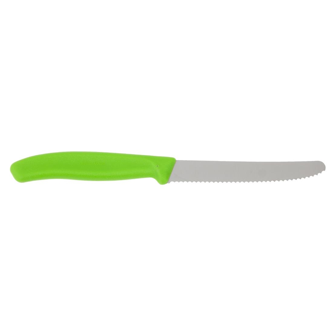 Victorinox Swiss Classic Green Handle Tomato/Table Knife Wavy Edge - 11cm - Image 2