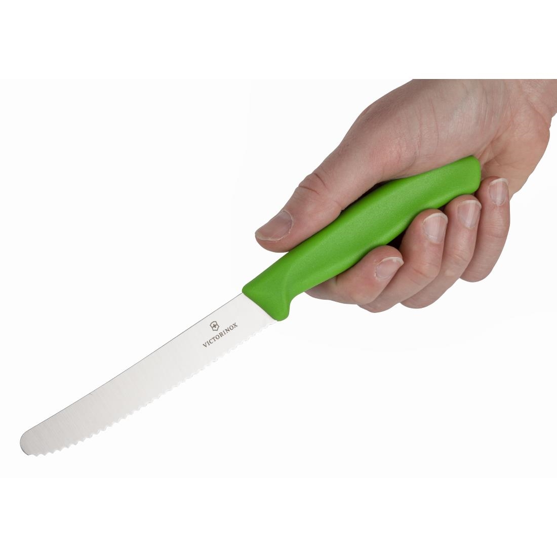 Victorinox Swiss Classic Green Handle Tomato/Table Knife Wavy Edge - 11cm - Image 5
