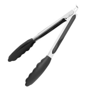 "Vogue Silicone Tongs St/St - 230mm 9"""