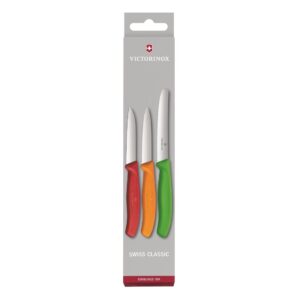Victorinox 3 Piece Paring Knife Set - Red Orange & Green