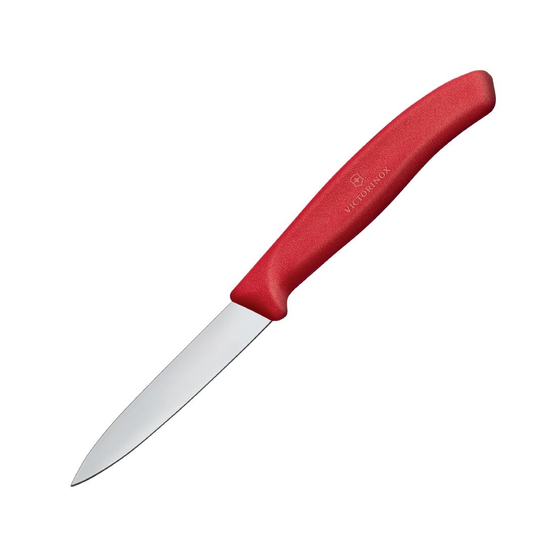 Paring Knife Pointed Tip Red - 8cm