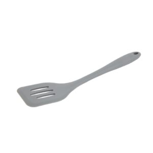 "Vogue Silicone High Heat Flexible Slotted Turner Grey - 295mm 12"""