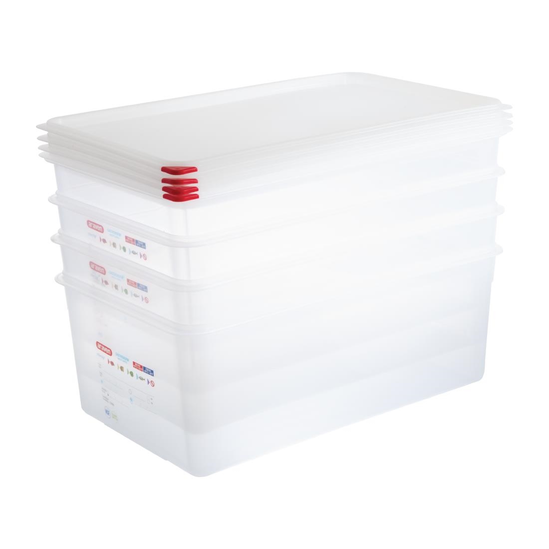 Araven Food Container - 1/1 GN 28Ltr with Lid 200mm (Pack 4) - Image 11