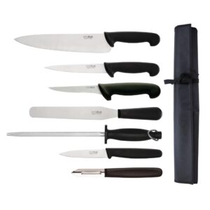 "Hygiplas Starter Knife Set with 10 1/2"" Cooks Knife & Wallet"