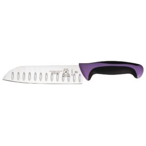 "Mercer Millenia Purple Allergens Santoku Knife Granton Edge - 7"""