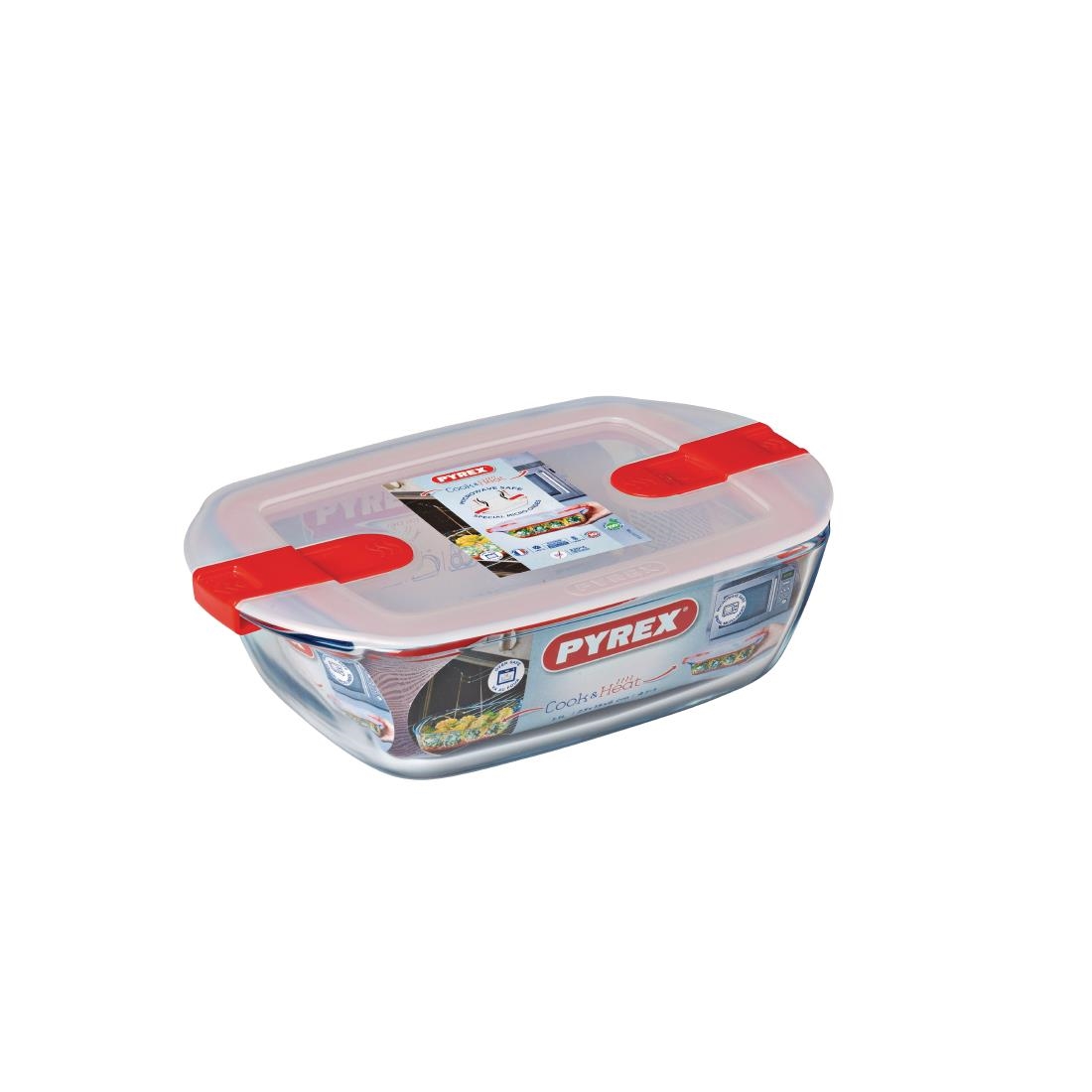 Pyrex Cook & Heat Rectangular Dish with Lid - 230x150mm 1Ltr - Image 5