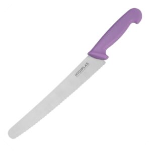 "Hygiplas Serrated Pastry Knife Purple - 10"""