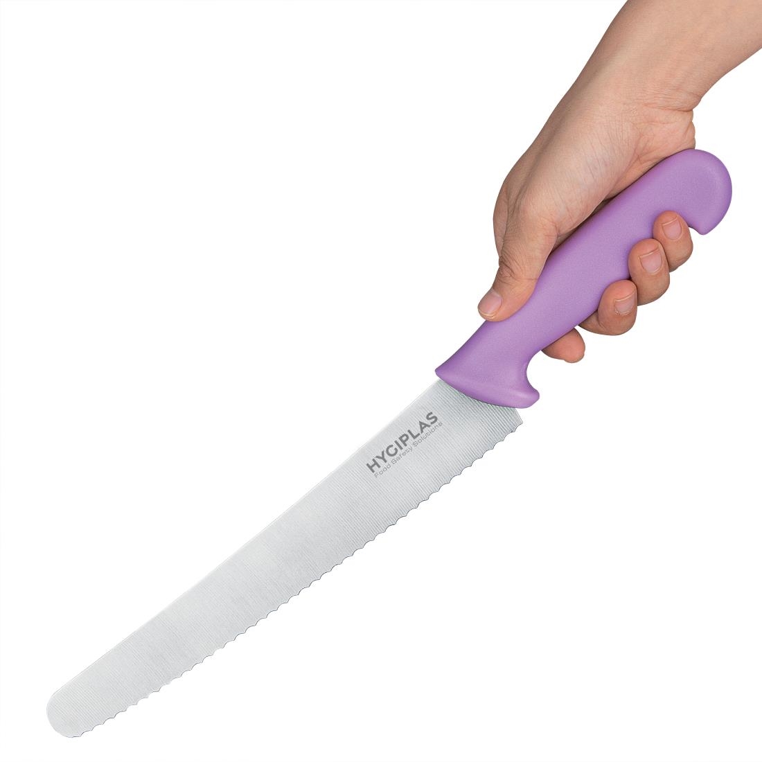 "Hygiplas Serrated Pastry Knife Purple - 10""" - Image 2