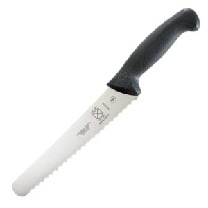 "Mercer Culinary Millenia Wide Bread Knife - Wavy Edge Black Handle - 8"""