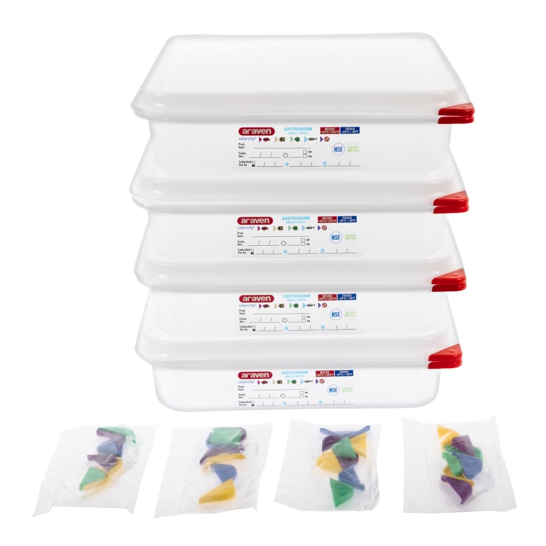 Araven PP Food Container 1/2 GN 4Ltr with Lid 65mm (H) (Pack 4) - Image 6