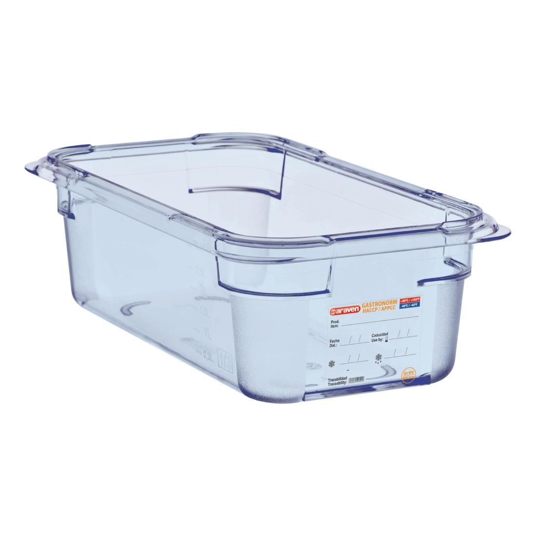 Araven ABS (BPA Free) Blue Container - GN 1/3 100mm