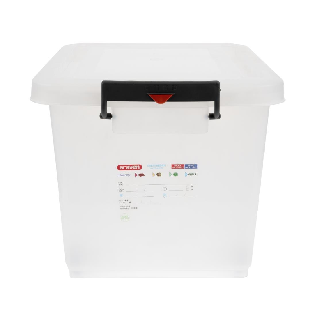 Araven Food Storage Box & Lid with Wheels & Colour Clips - 50Ltr 530x396x379mm - Image 2