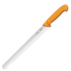 Victorinox Swibo Yellow Handle Larding Knife Wavy Edge Round Blade - 25cm