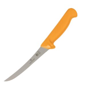 Victorinox Swibo Yellow Handle Boning Knife Curved Blade - 16cm