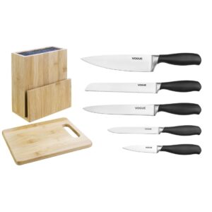 Vogue Five Knife Block with Chopping Board