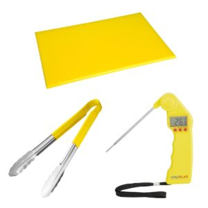 Hygiplas Yellow Set - Tong Chopping Board & Thermometer