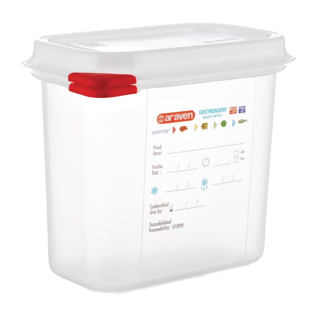 Araven Food Containers - GN 1/9 1.5Ltr with Lids (Box 4)