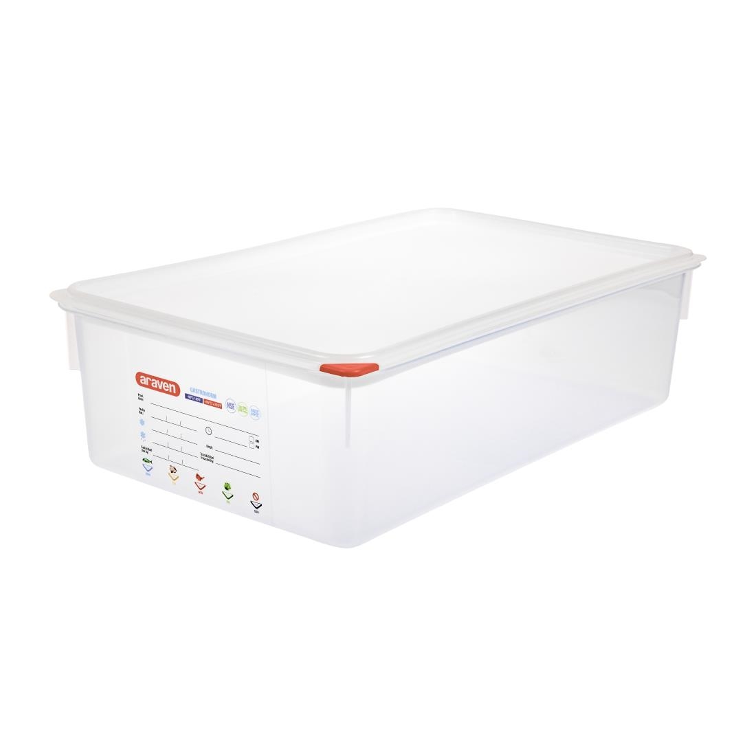 Araven Food Containers with Lids - GN 1/1 21Ltr (Box 4)