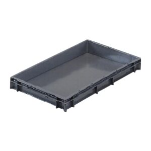 Grey Solid Stacking Container Small - 600x400x75mm