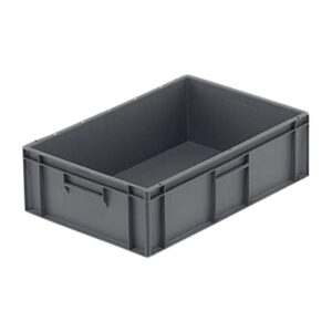 Grey Solid Stacking Container Large - 600x400x175mm