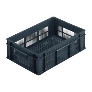 Grey Perforated Stacking Container Large - 600x400x175mm