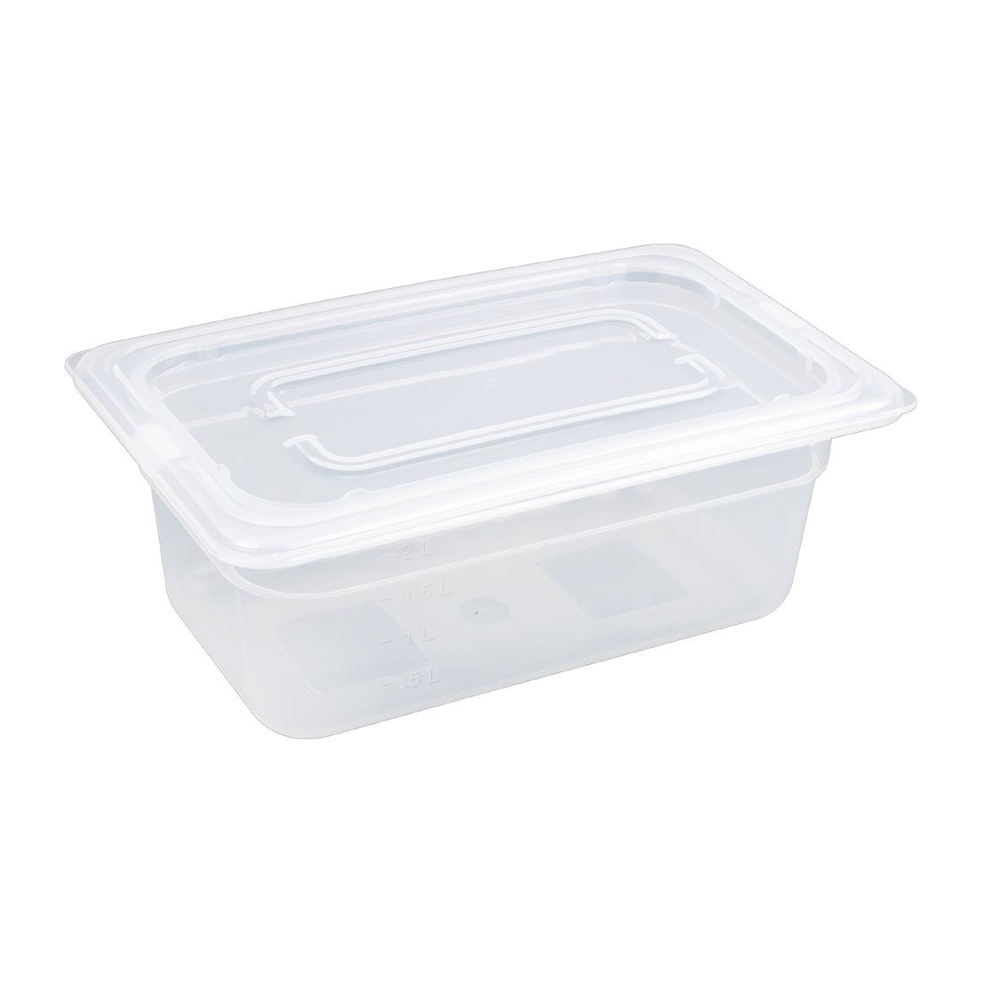 Vogue Polypropylene GN Container 1/4 with Lid - 100mm 2 1/2Ltr (Pack 4) - Image 2